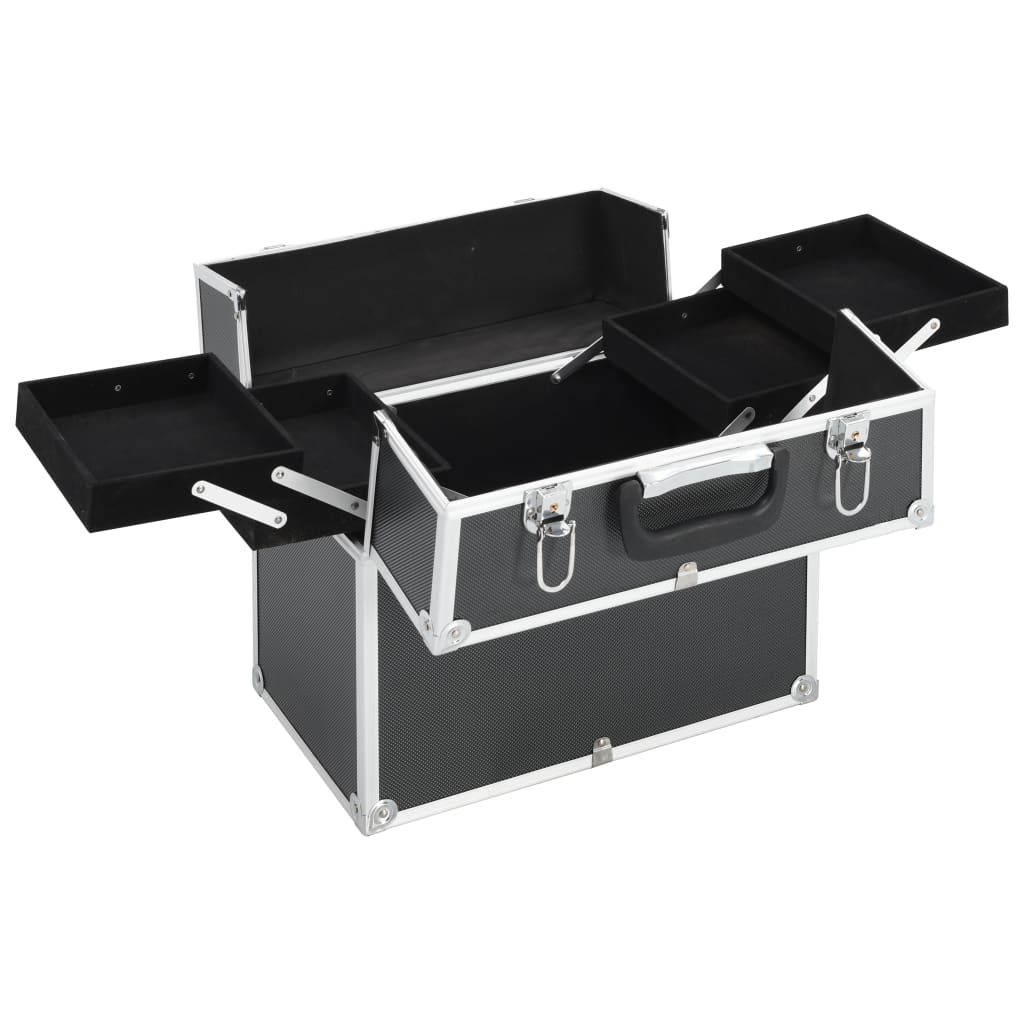 makeupkuffert 38x23x34 cm sort aluminium
