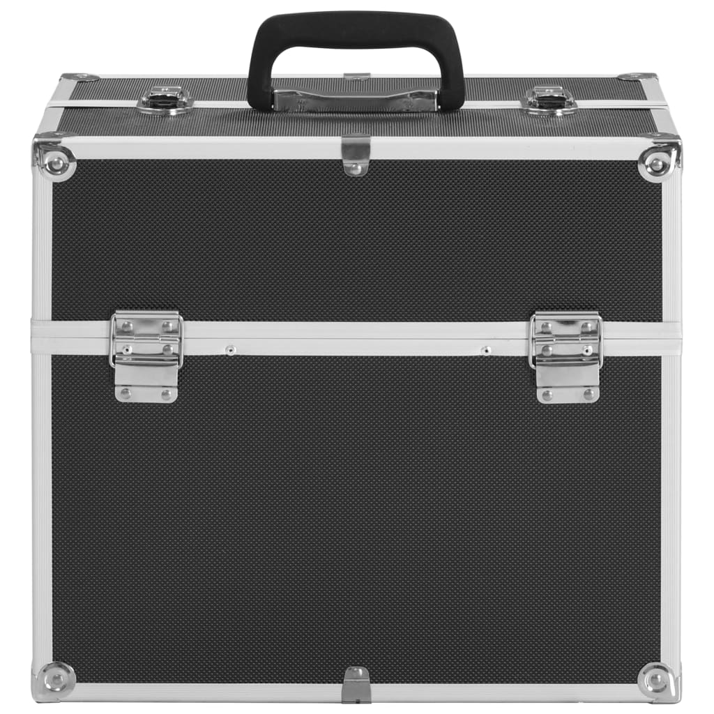 makeupkuffert 38x23x34 cm sort aluminium