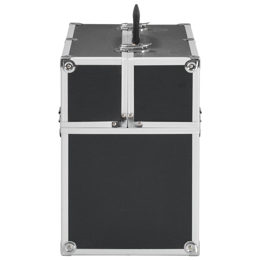 makeupkuffert 38x23x34 cm sort aluminium