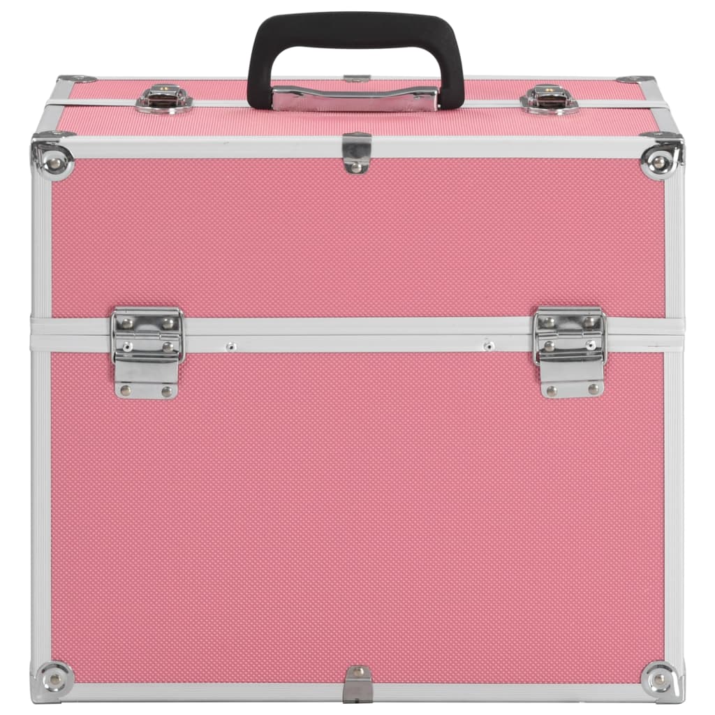 makeupkuffert 38x23x34 cm pink aluminium