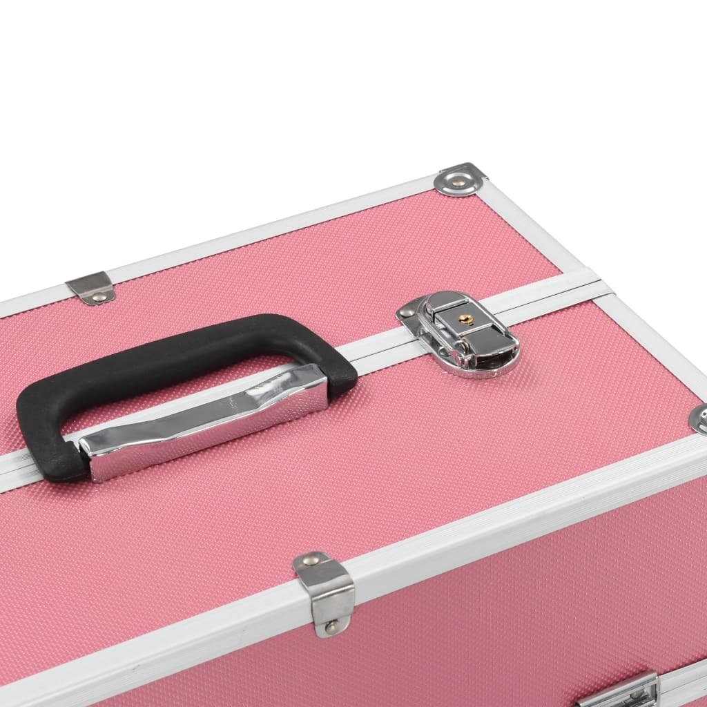 makeupkuffert 38x23x34 cm pink aluminium