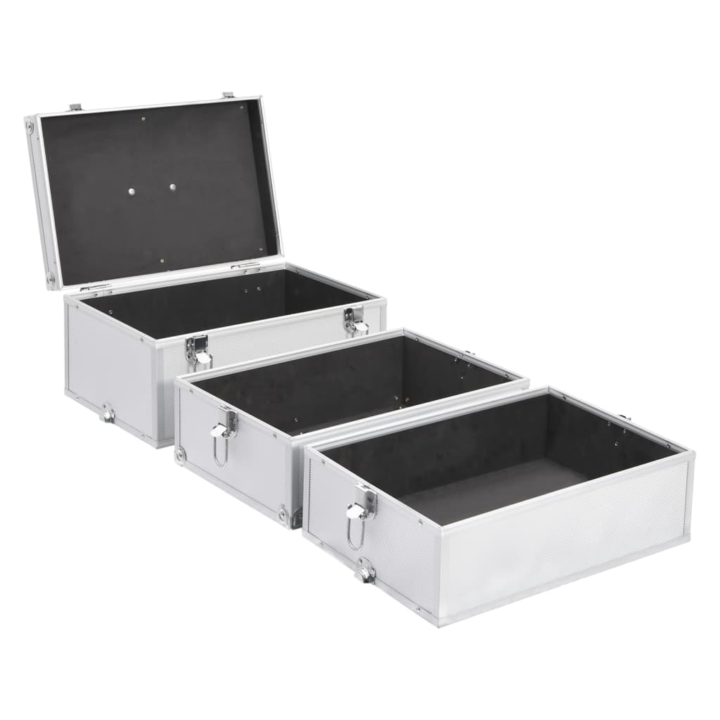 makeupkuffert 37 x 24 x 40 cm sølvfarvet aluminium