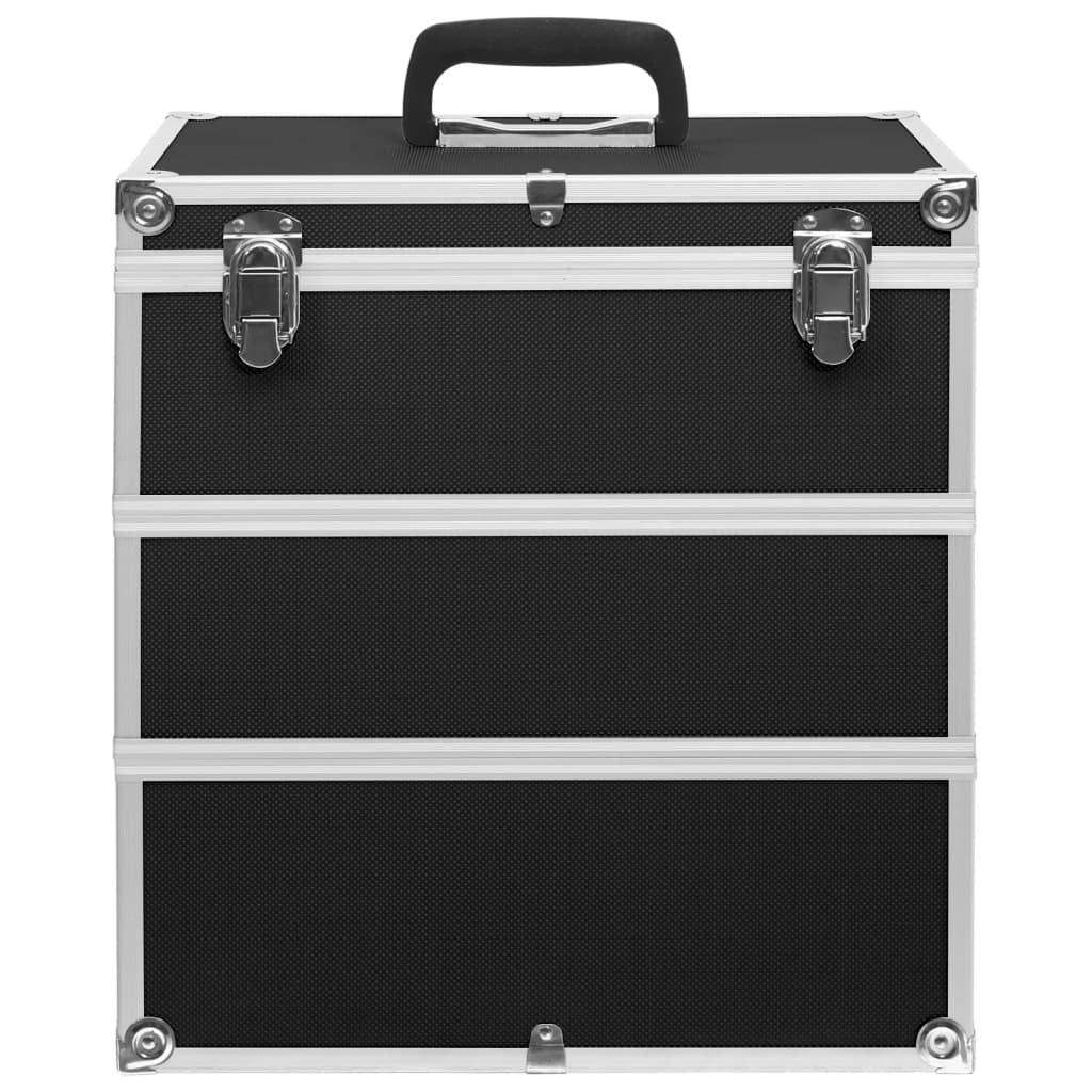makeupkuffert 37 x 24 x 40 cm sort aluminium