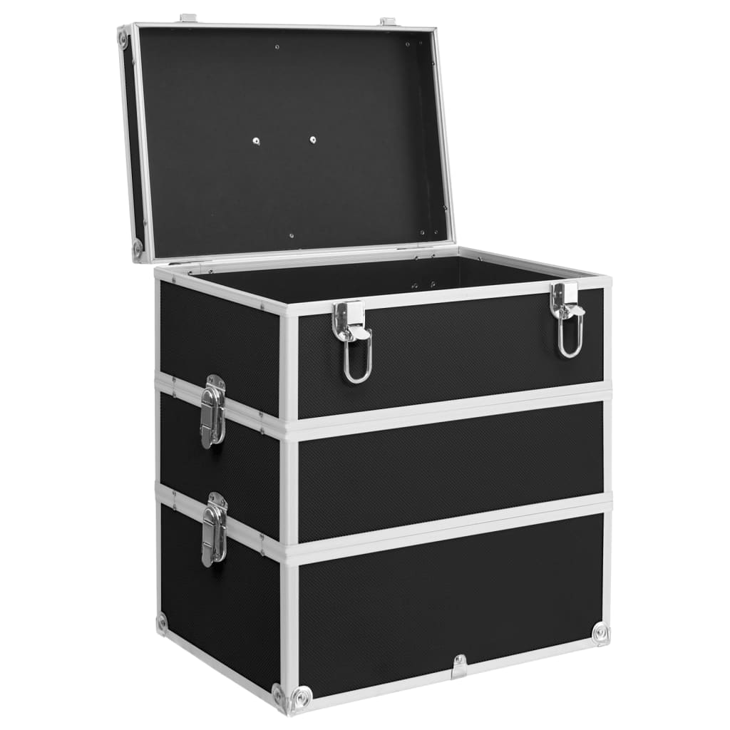 makeupkuffert 37 x 24 x 40 cm sort aluminium