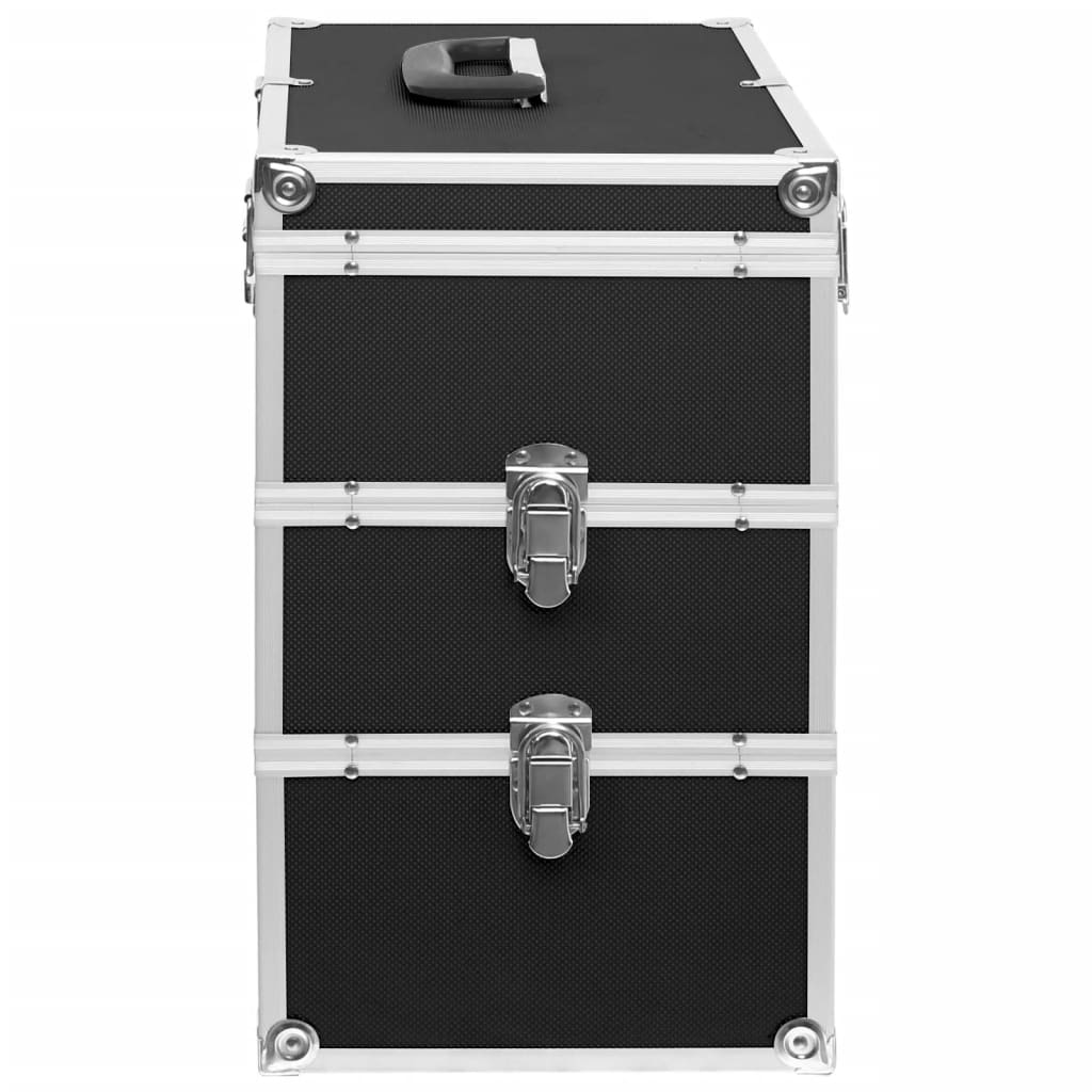 makeupkuffert 37 x 24 x 40 cm sort aluminium
