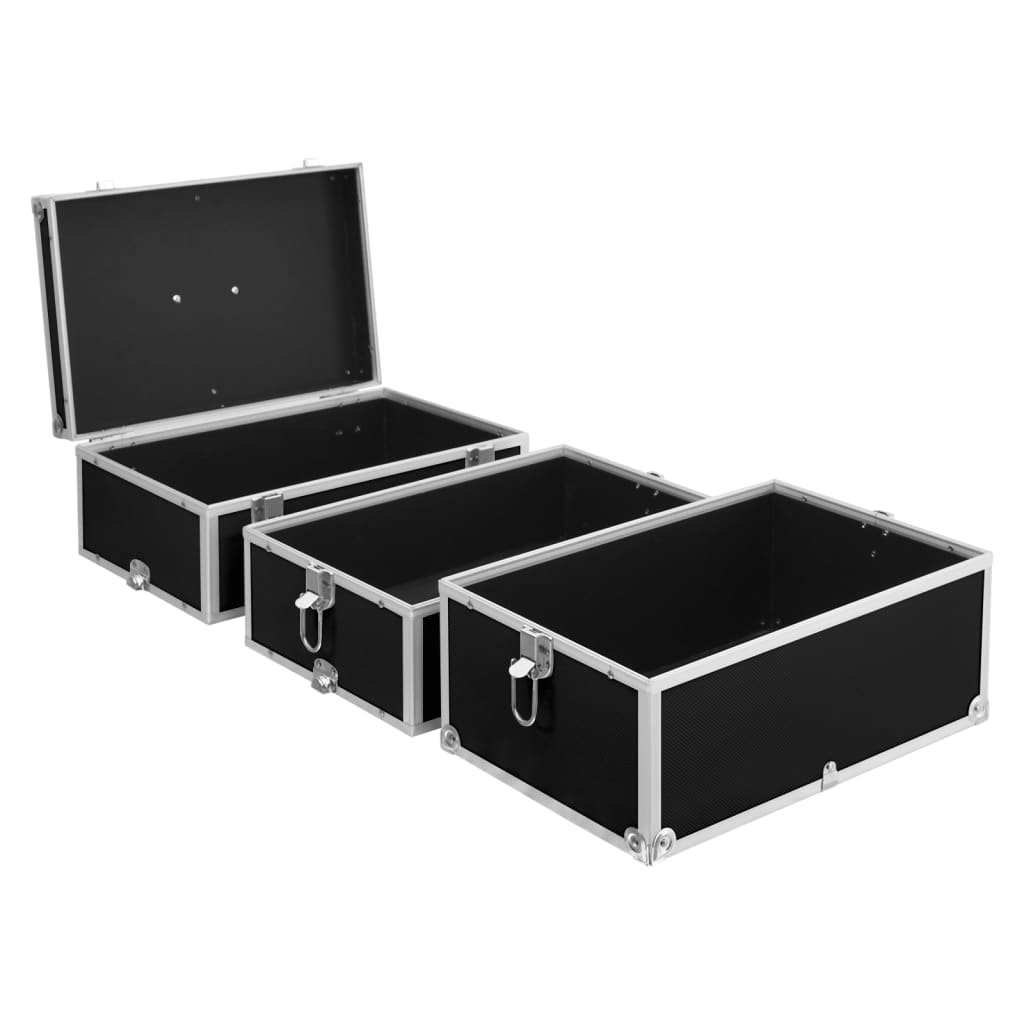 makeupkuffert 37 x 24 x 40 cm sort aluminium