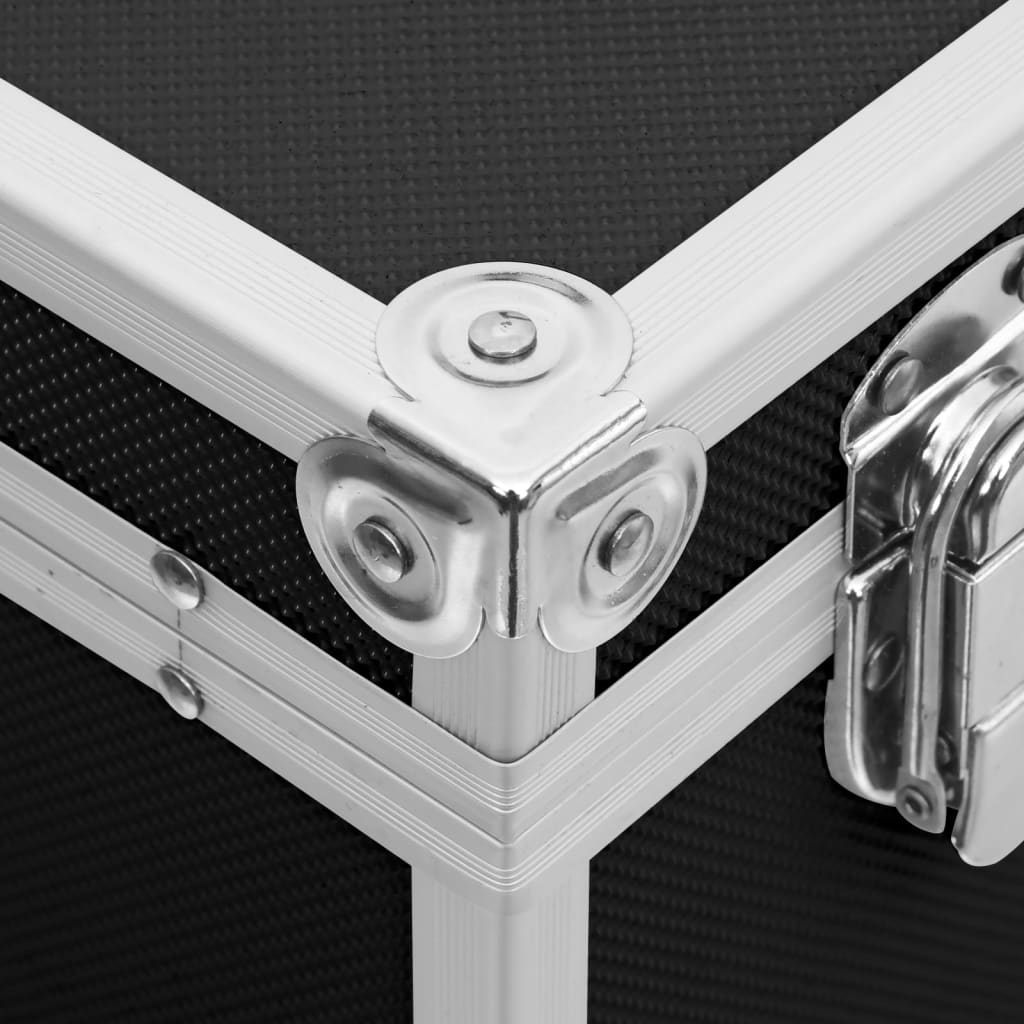 makeupkuffert 37 x 24 x 40 cm sort aluminium