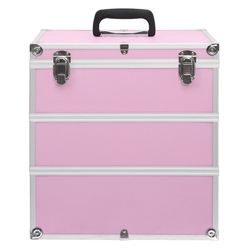 makeupkuffert 37 x 24 x 40 cm pink aluminium