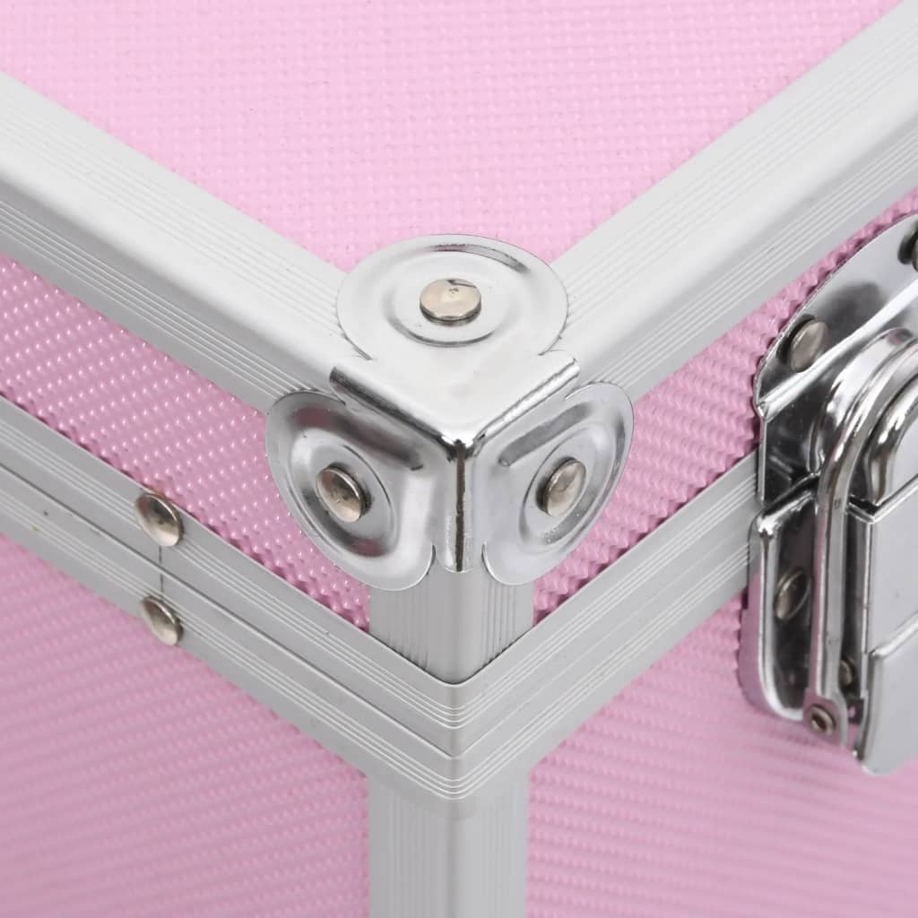 makeupkuffert 37 x 24 x 40 cm pink aluminium