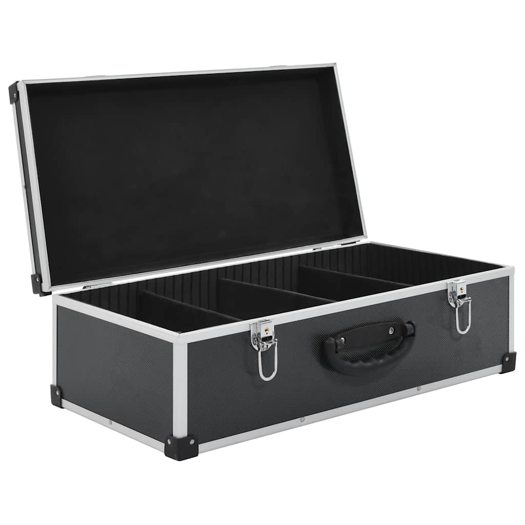 CD-kasse til 80 CD'er aluminium ABS sort