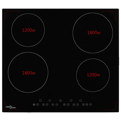 keramisk kogeplade med 4 brændere Touch Control 6000 W
