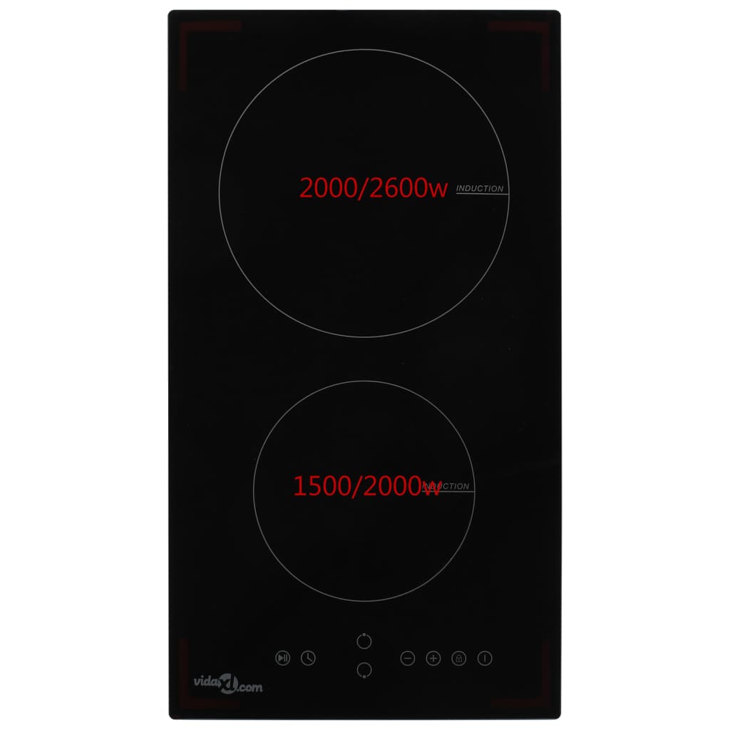 induktionskogeplade med 2 brændere Touch Control glas 3500 W