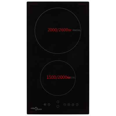 induktionskogeplade med 2 brændere Touch Control glas 3500 W
