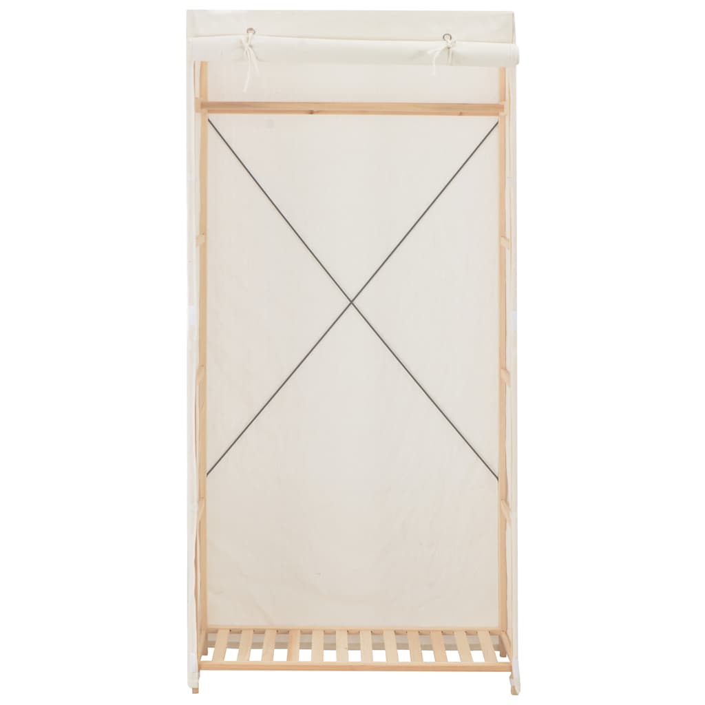 klædeskab 79 x 40 x 170 cm stof hvid