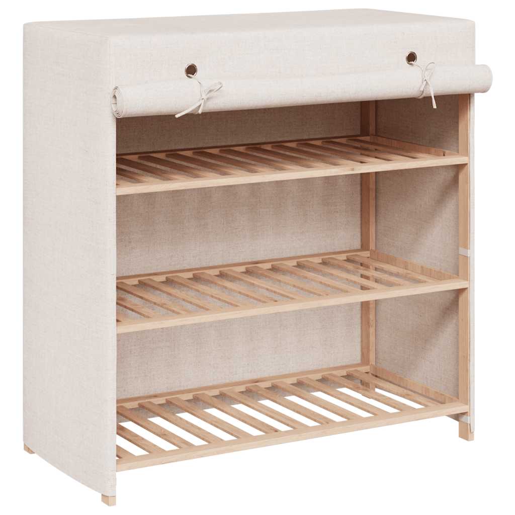 skoskab med overtræk 79 x 40 x 80 cm stof hvid