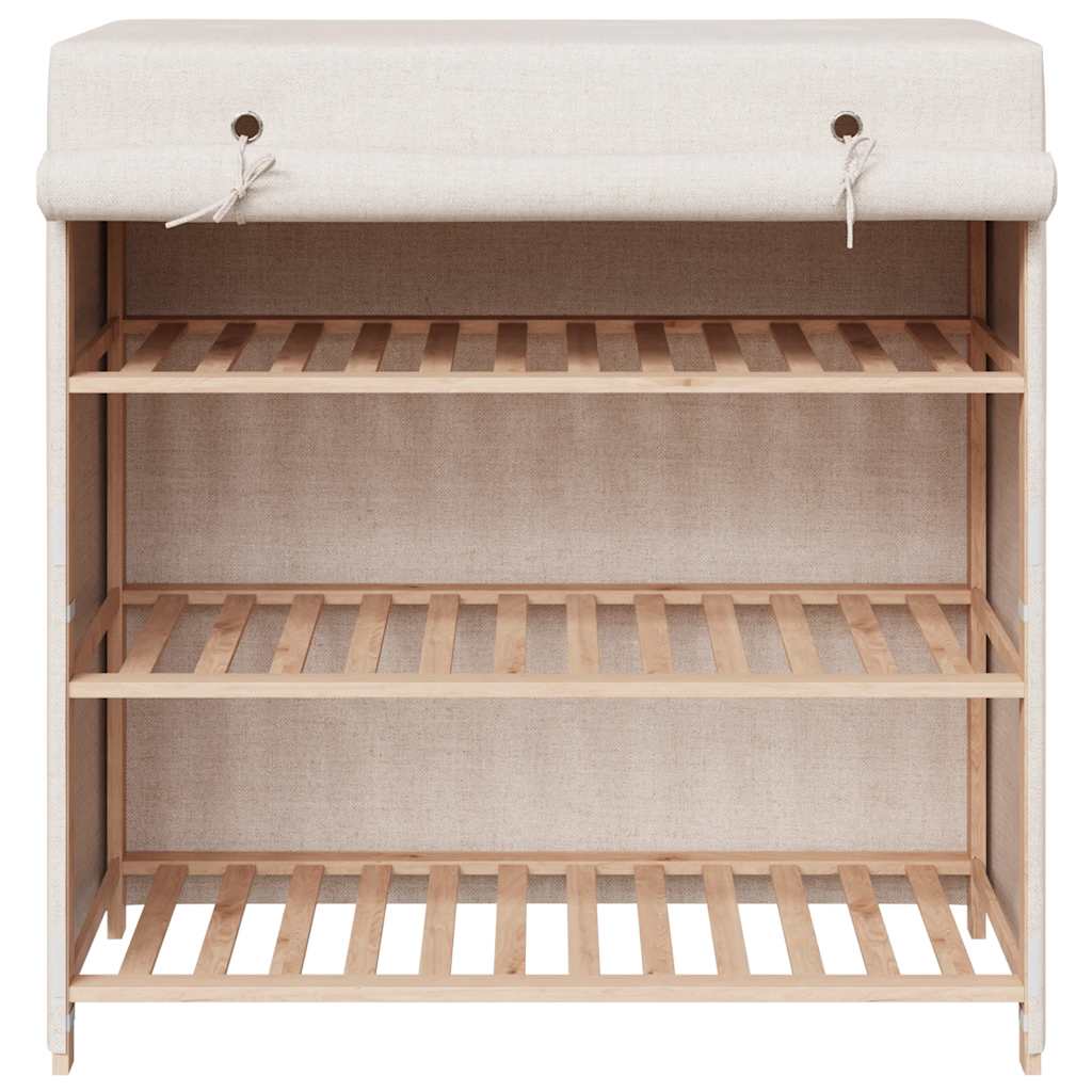 skoskab med overtræk 79 x 40 x 80 cm stof hvid
