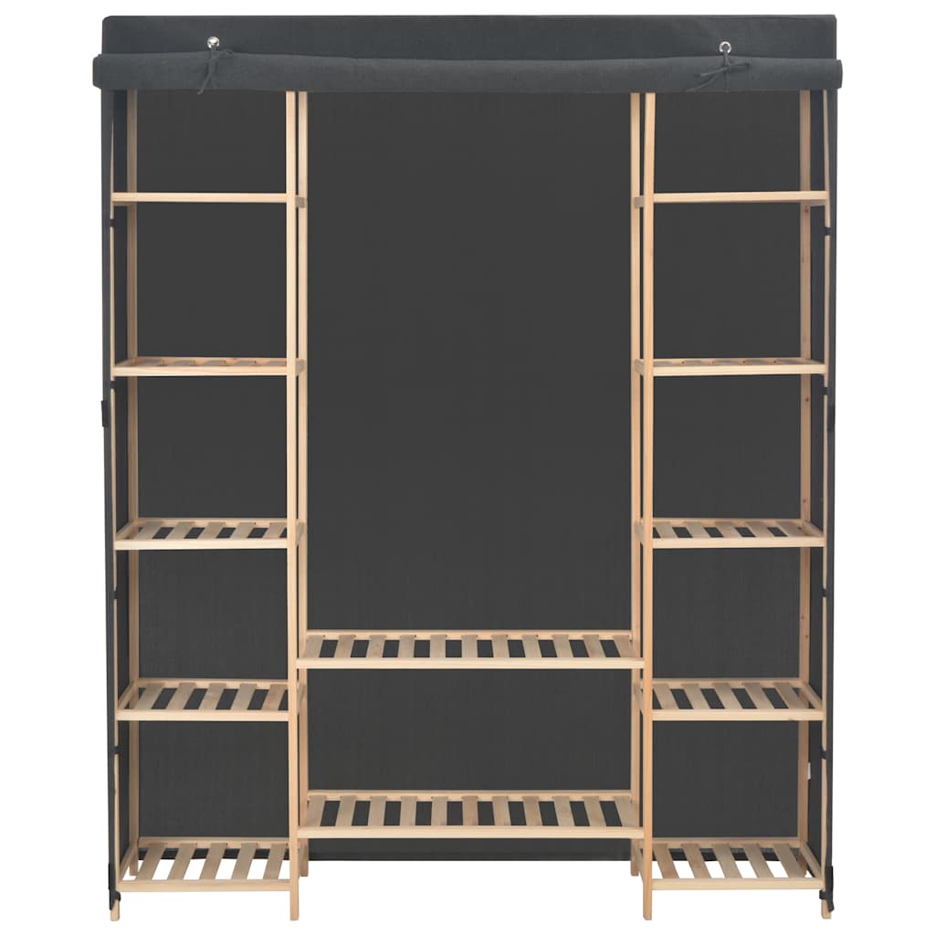 klædeskab 135 x 40 x 170 cm stof grå