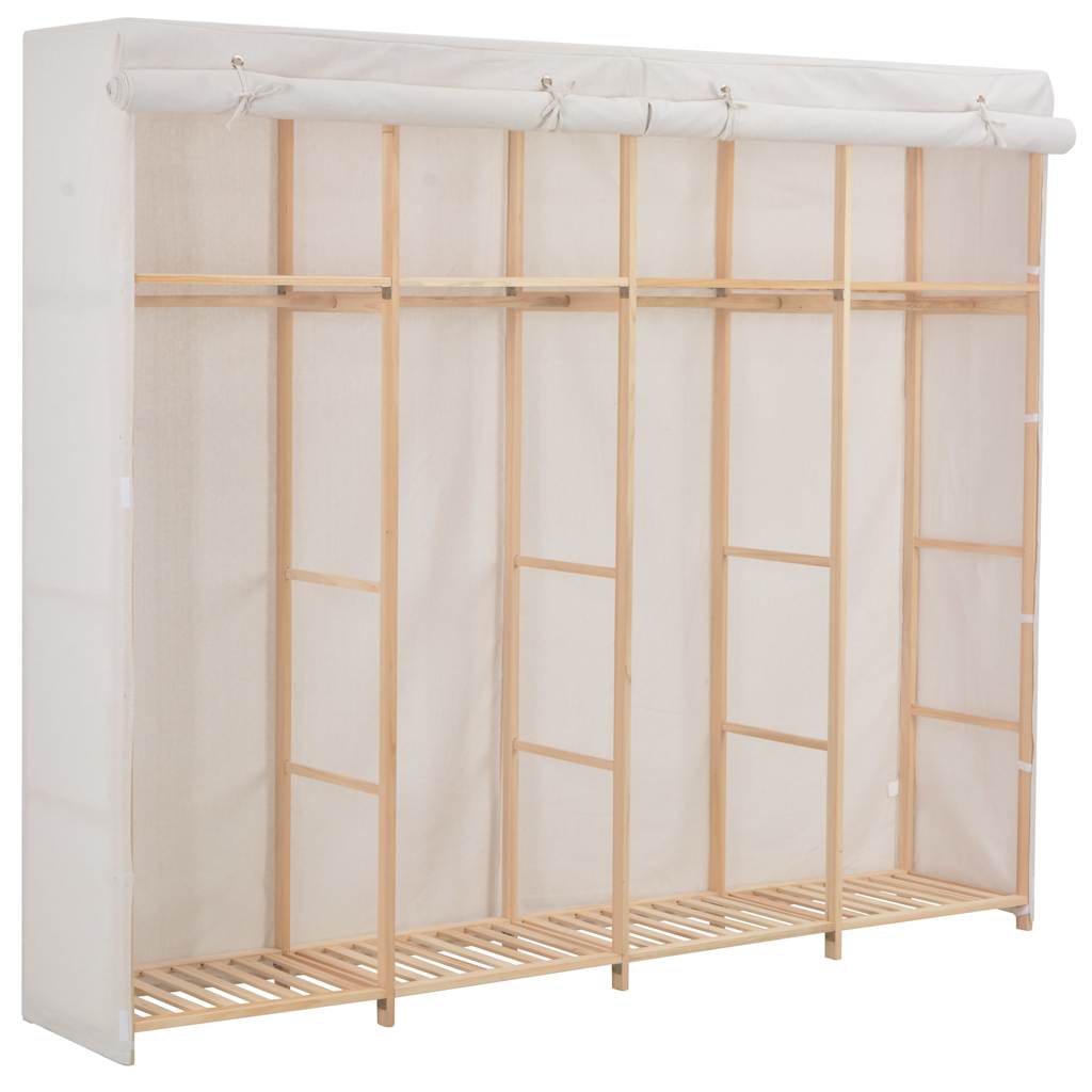 klædeskab 200 x 40 x 170 cm stof hvid