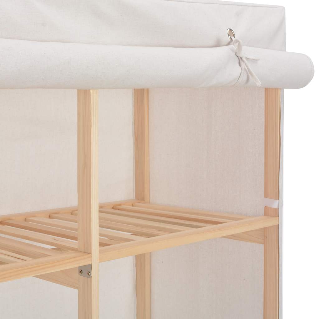 klædeskab 200 x 40 x 170 cm stof hvid