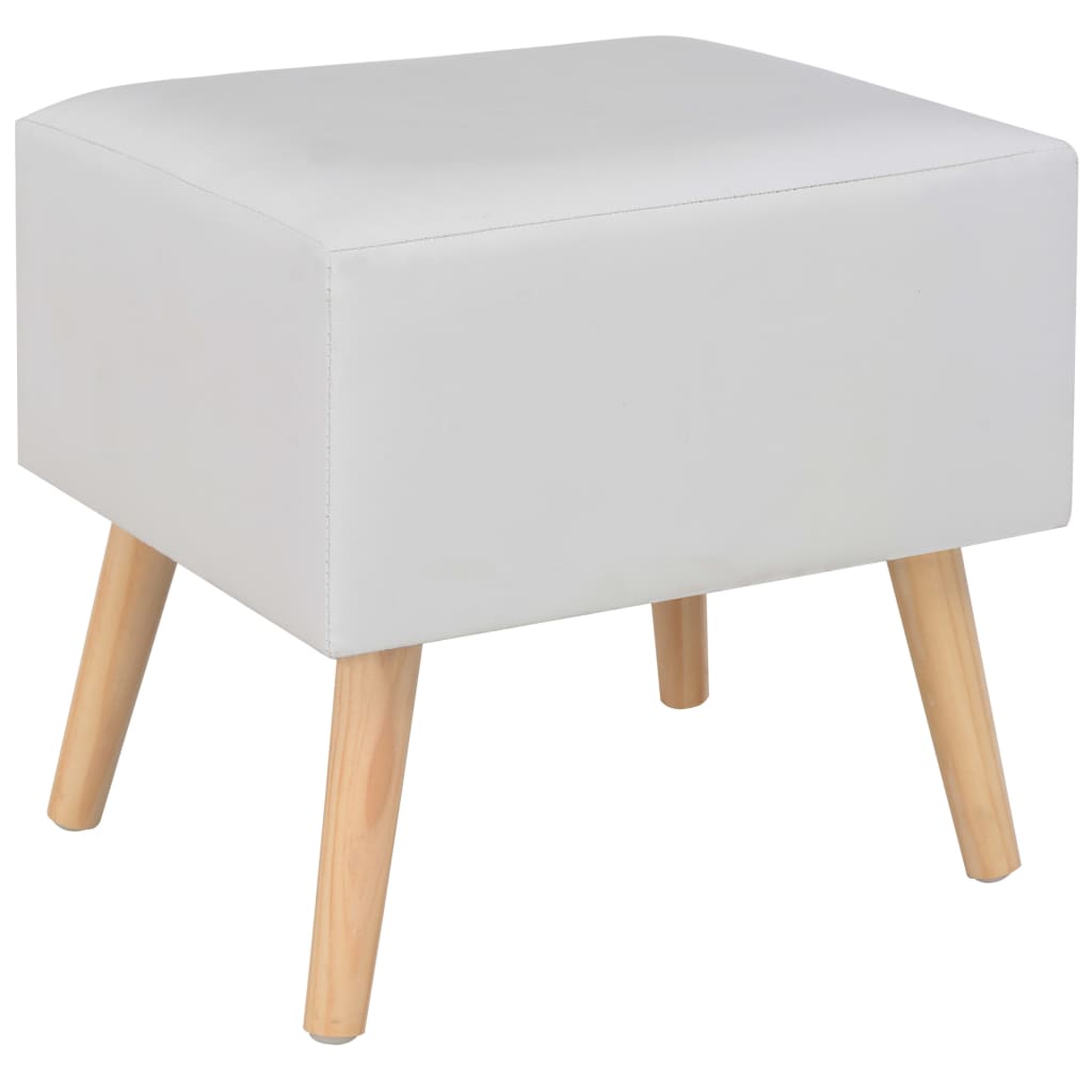 sengebord 40 x 35 x 40 cm kunstlæder hvid