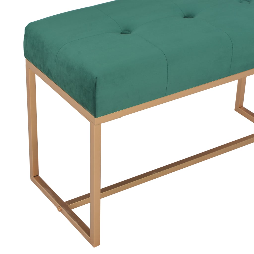 bænk i fløjl 80 cm grøn