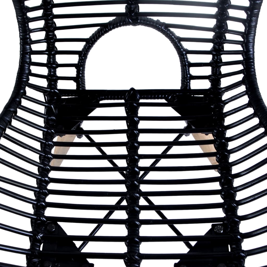 spisebordsstole 6 stk. naturligt rattan sort