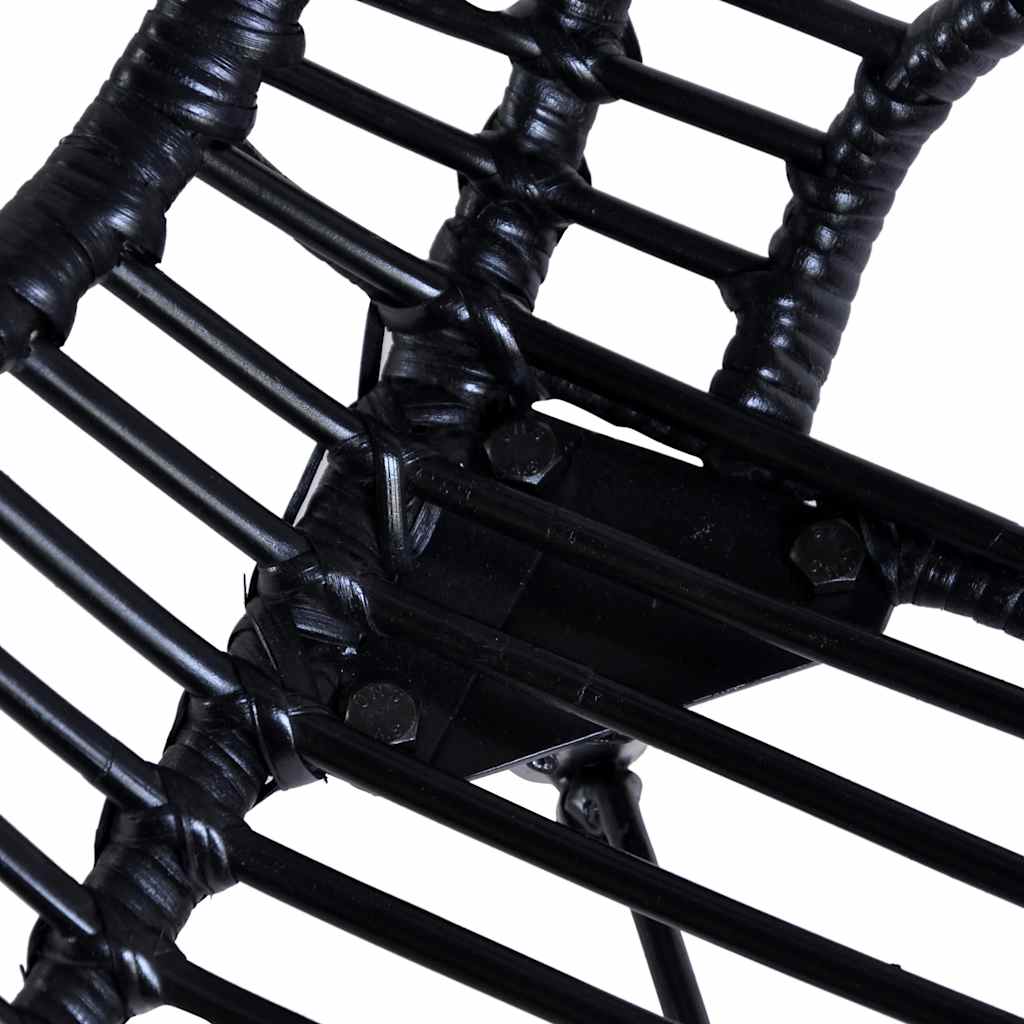 spisebordsstole 6 stk. naturligt rattan sort