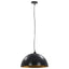 loftslamper 2 stk. halvkugle 50 cm E27 sort og guldfarvet