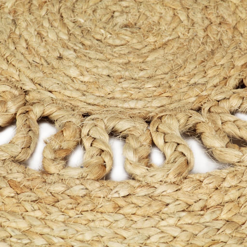 håndlavet tæppe flettet jute 90 cm
