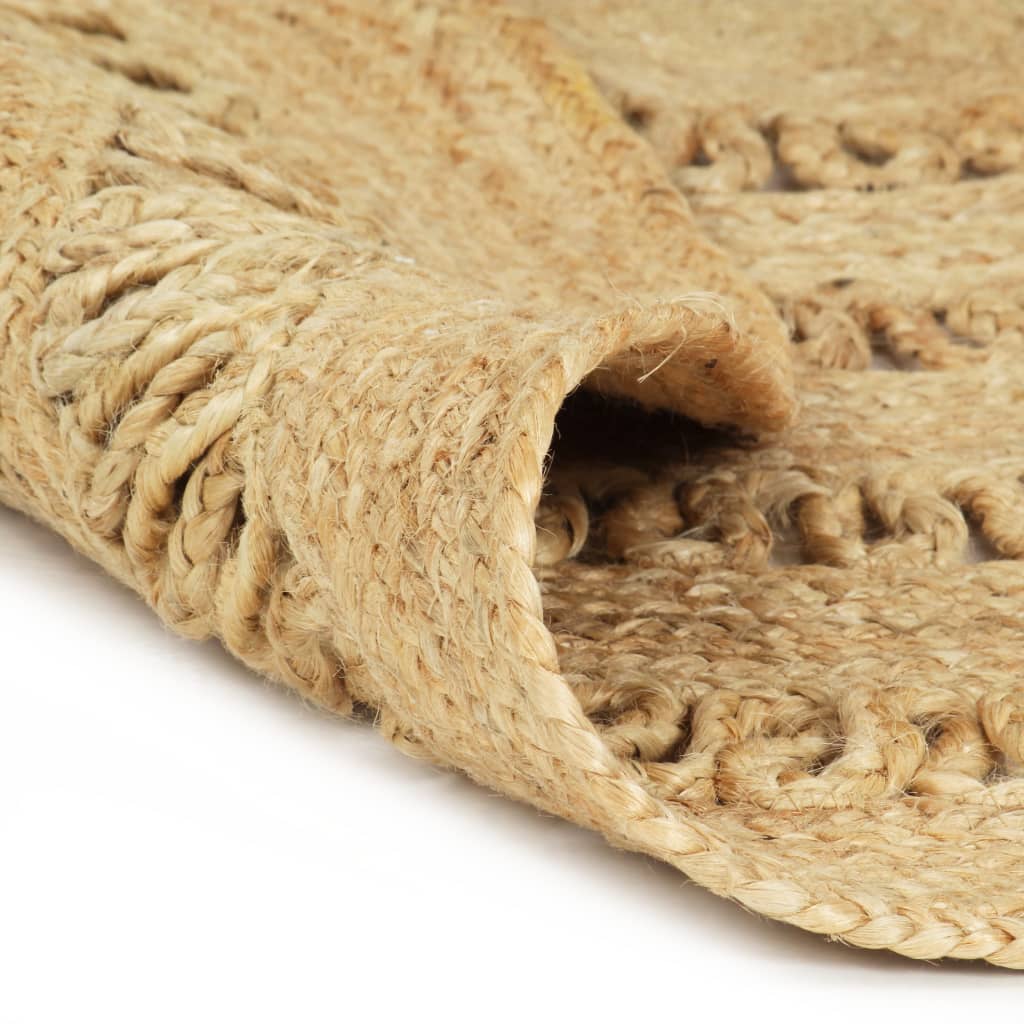 håndlavet tæppe flettet jute 120 cm
