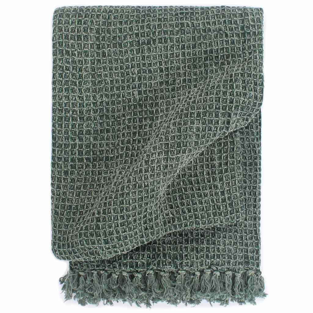 plaid 160 x 210 cm bomuld mørkegrøn