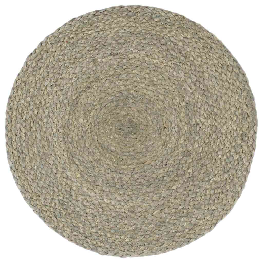 dækkeservietter 4 stk. rund 38 cm jute grå