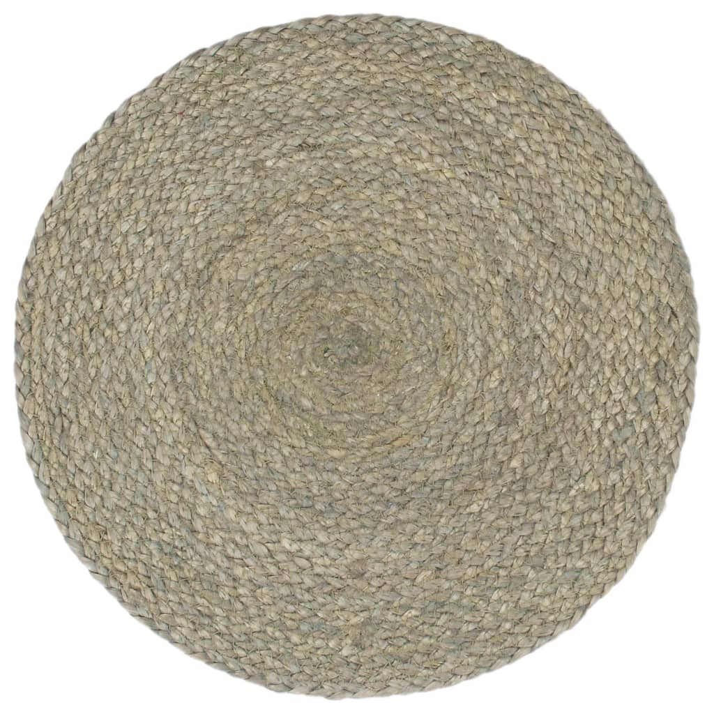 dækkeservietter 6 stk. rund 38 cm jute grå