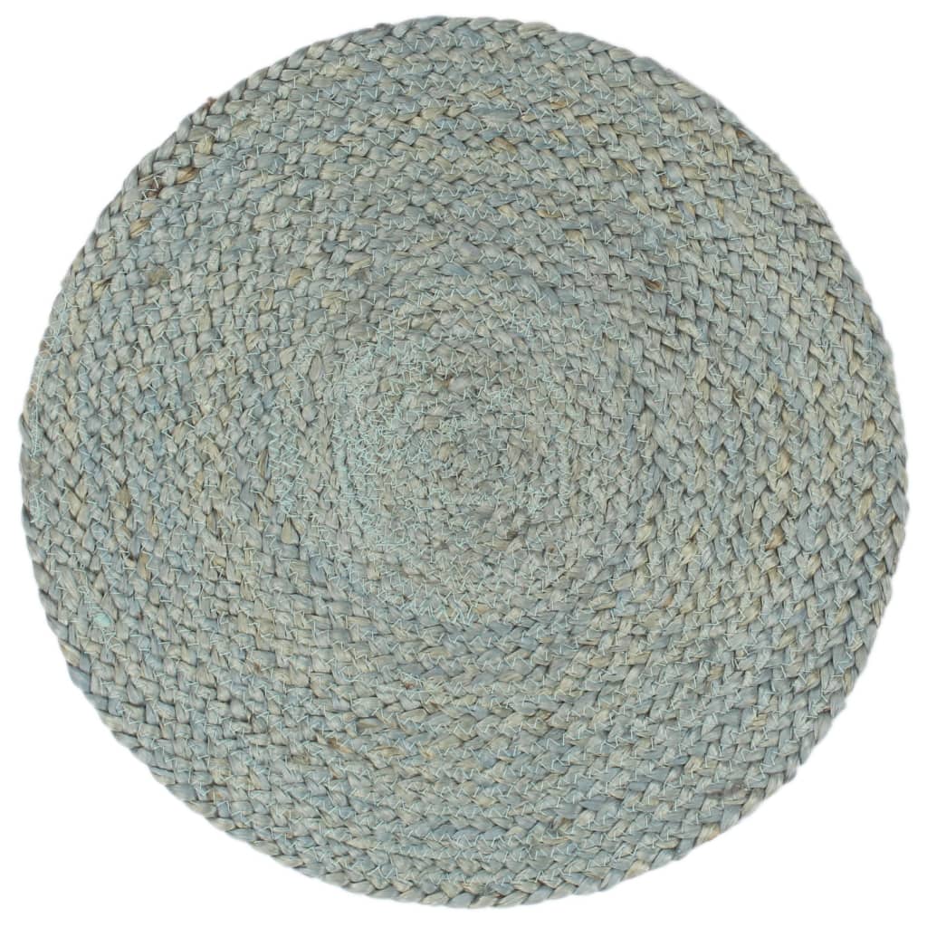 dækkeservietter 4 stk. rund 38 cm jute olivengrøn
