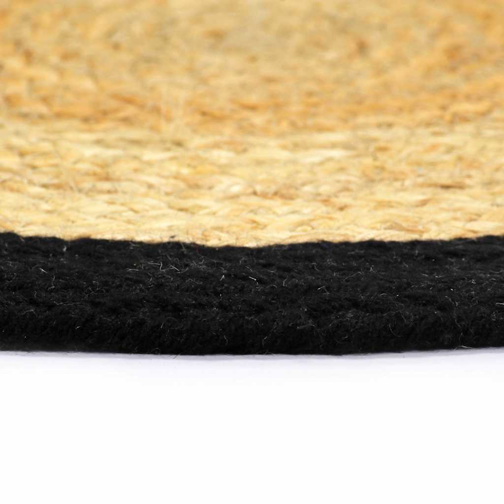 dækkeservietter 6 stk. 38 cm jute og bomuld natur og sort