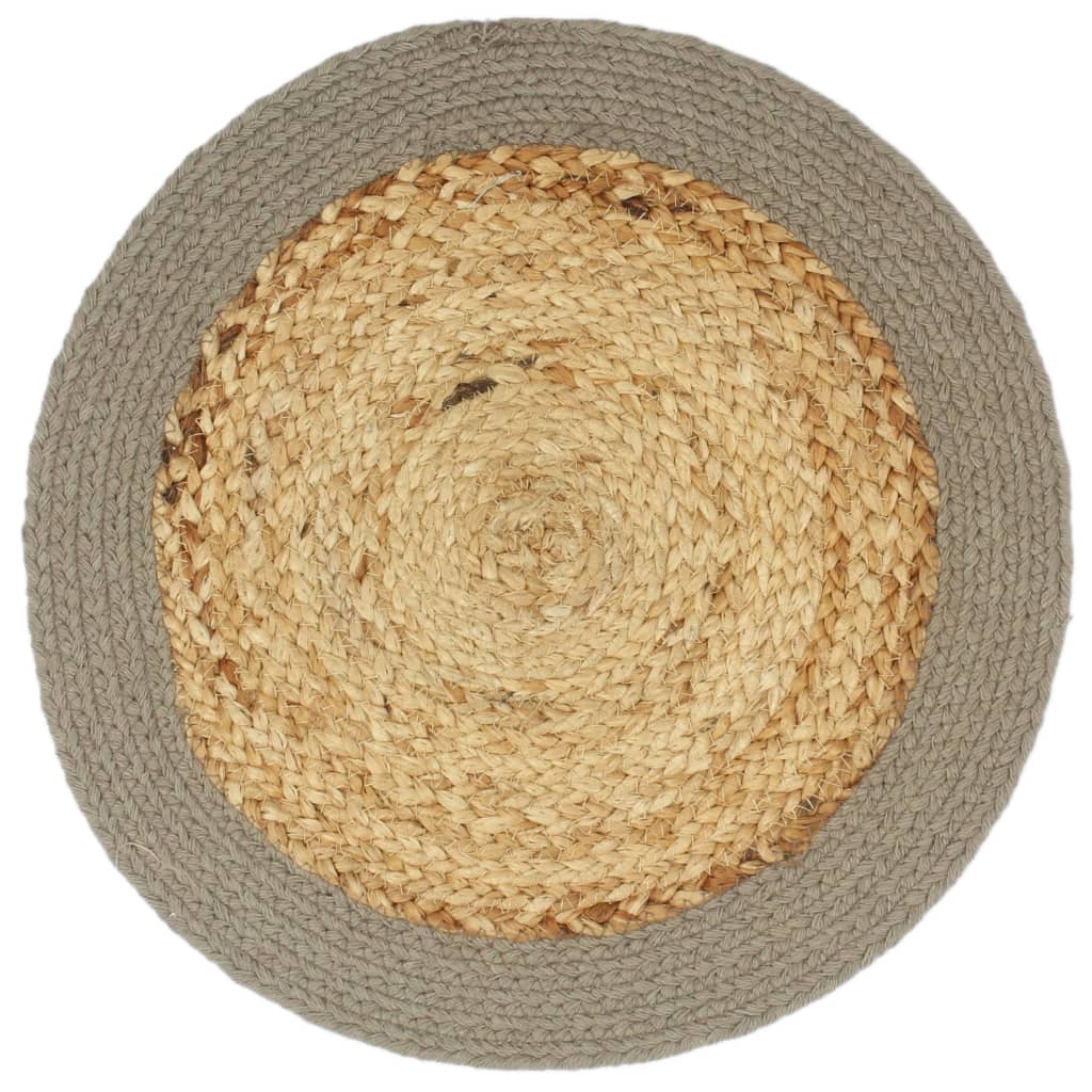 dækkeservietter 4 stk. 38 cm jute og bomuld natur og grå