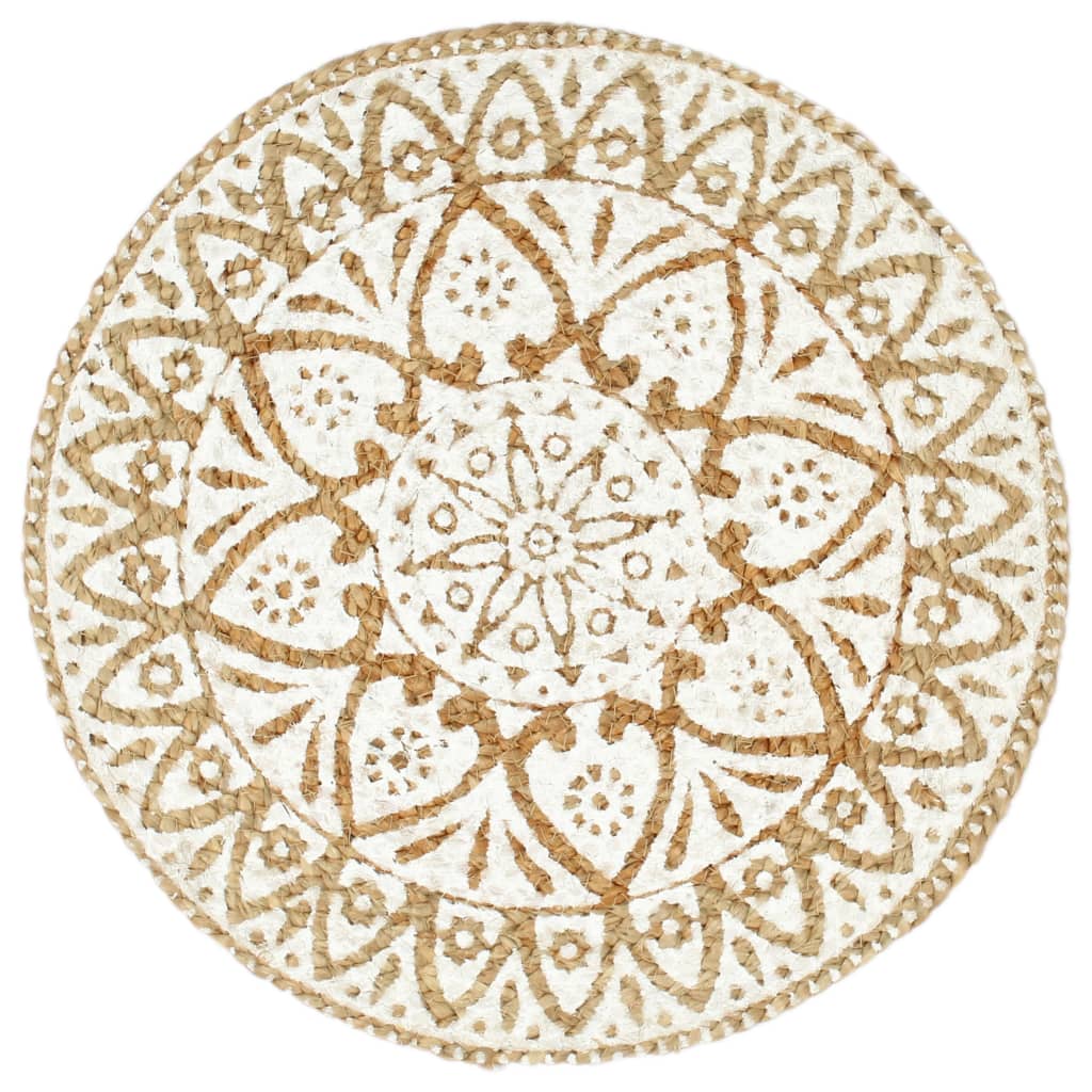 dækkeservietter 6 stk. rund 38 cm jute hvid