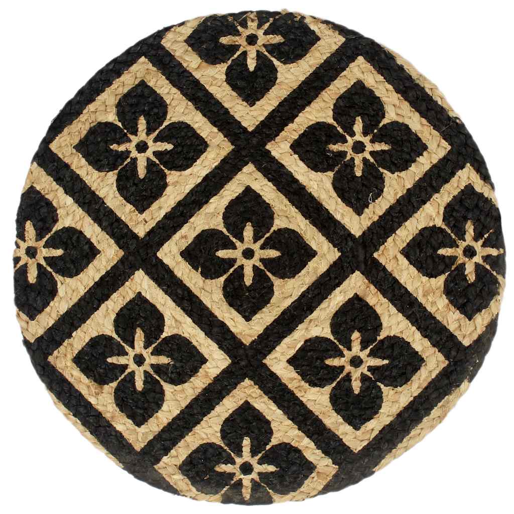 dækkeservietter 6 stk. rund 38 cm jute sort