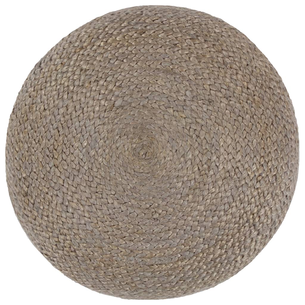 håndlavet puf 45 x 30 cm jute lysegrå