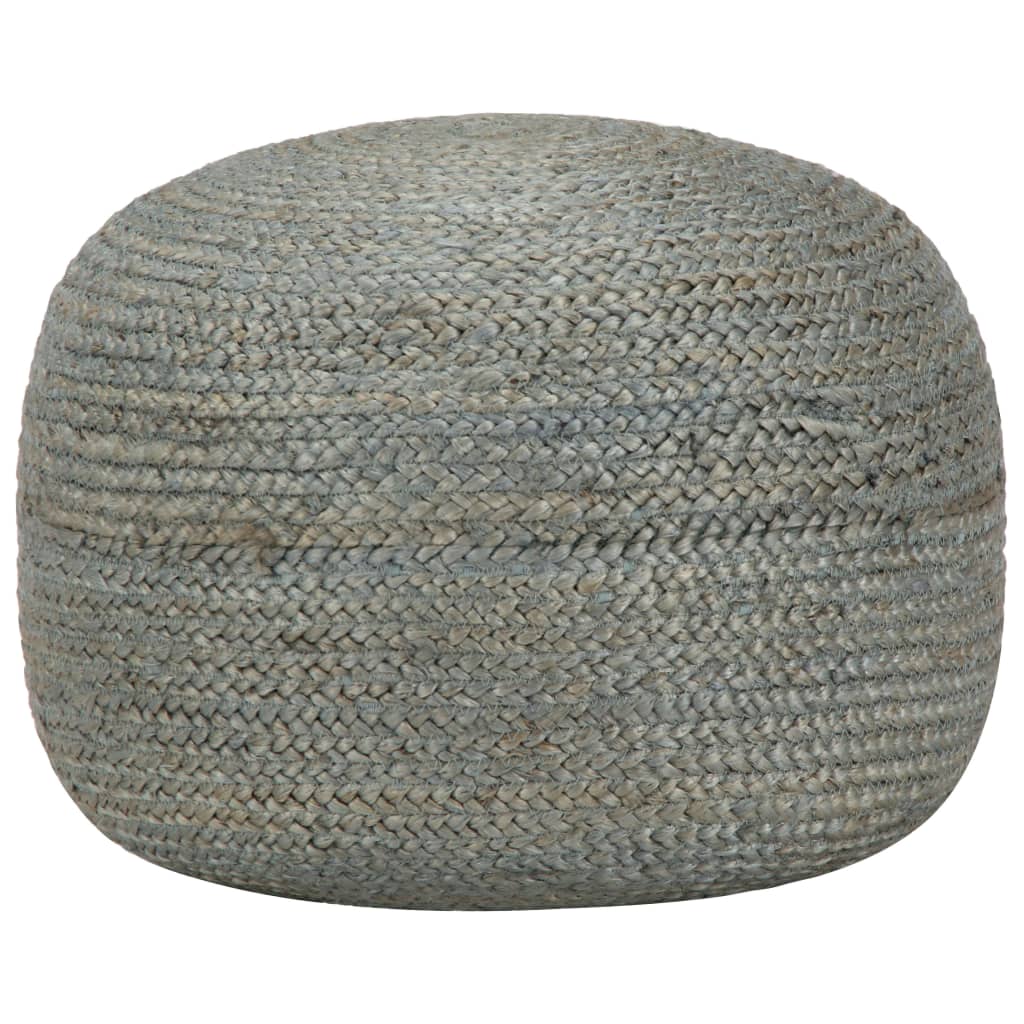 håndlavet puf 45 x 30 cm jute olivengrøn