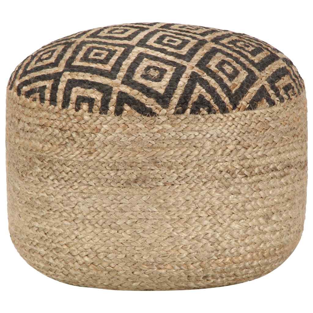 håndlavet puf 45 x 30 cm jute sort