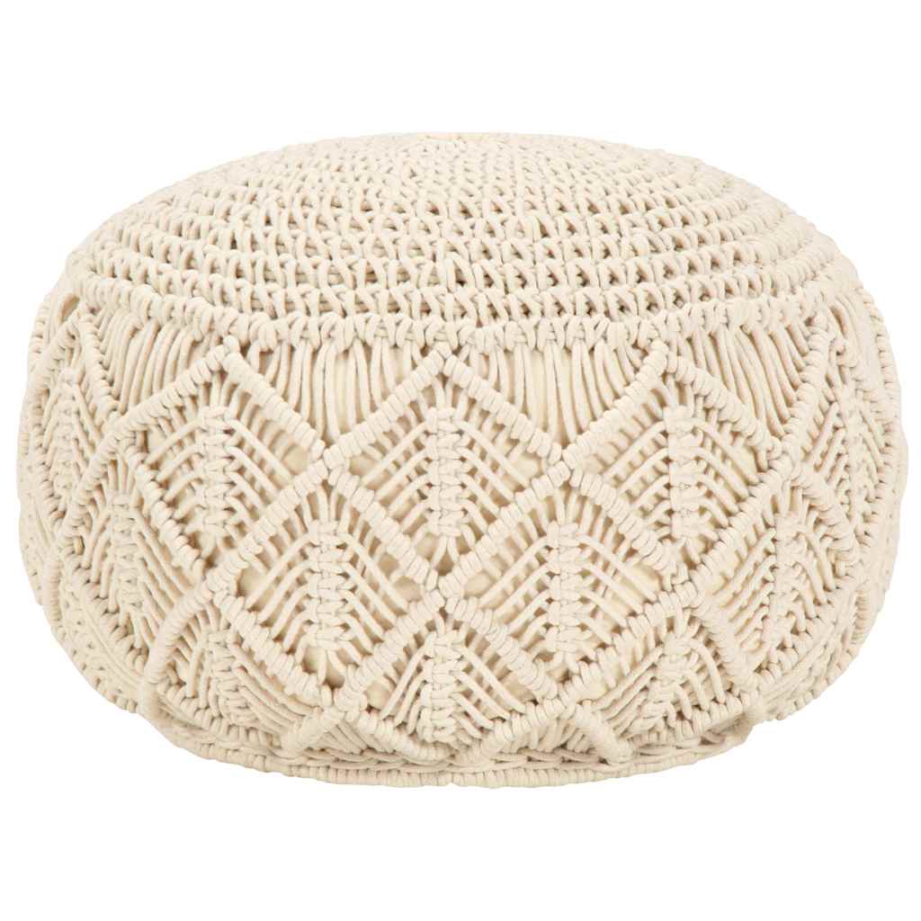 håndlavet macramépuf 45x30 cm bomuld