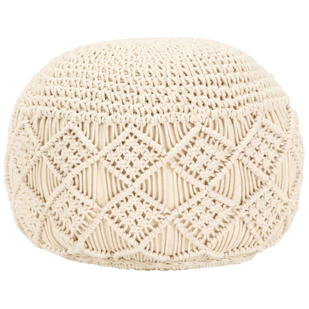 håndlavet macramépuf 45x30 cm bomuld