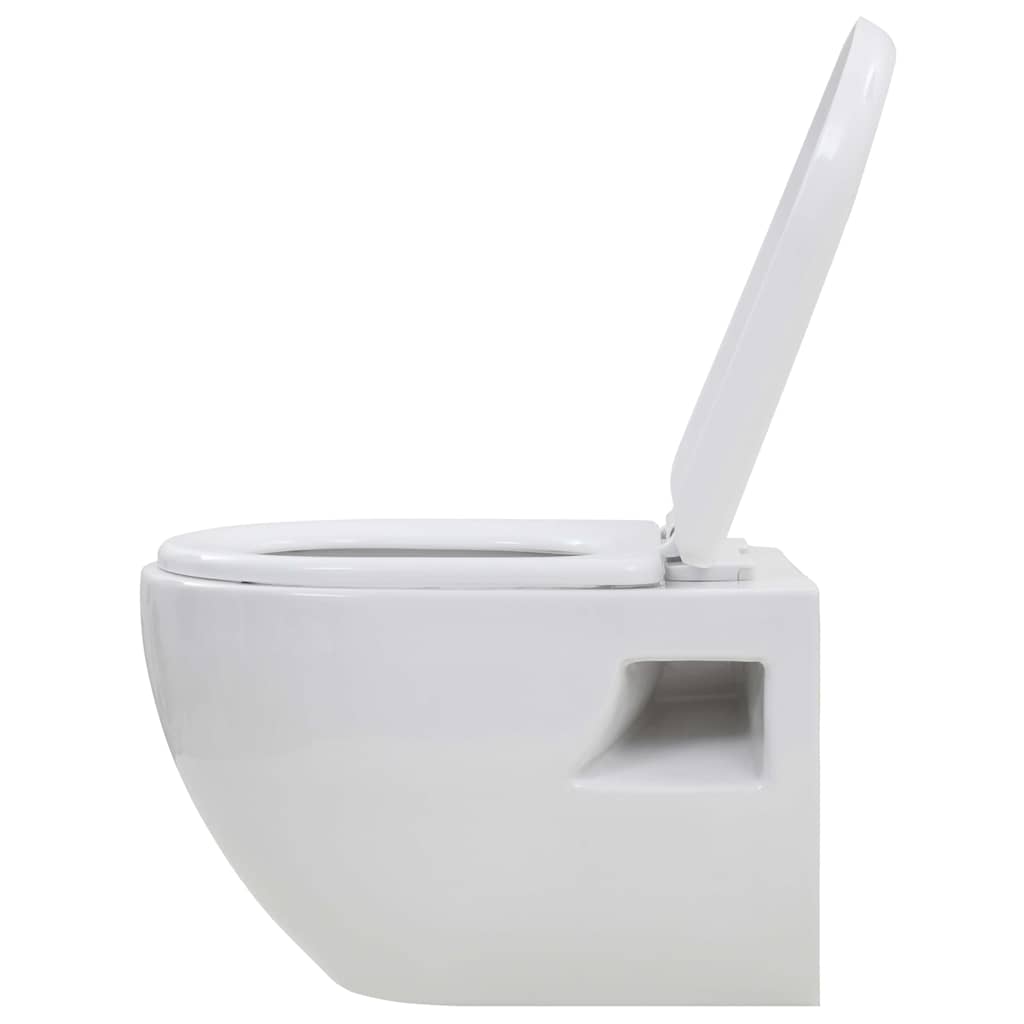 væghængt toilet med skjult cisterne keramik hvid