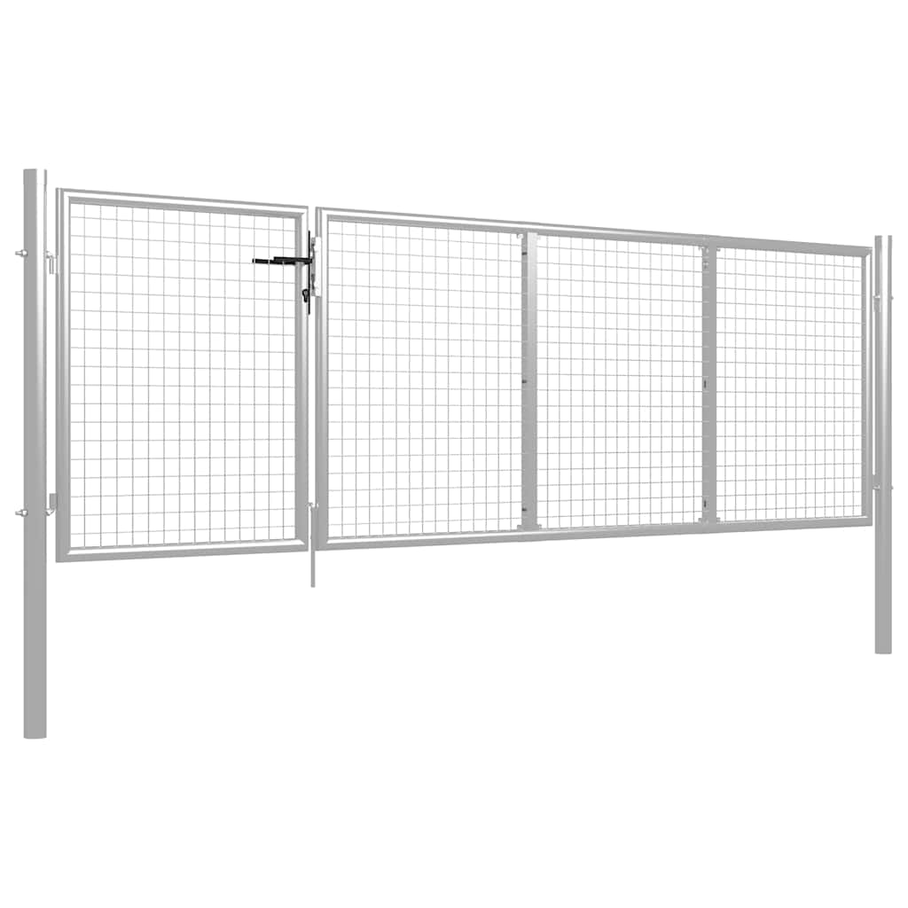 havelåge 350 x 100 cm stål sølvfarvet