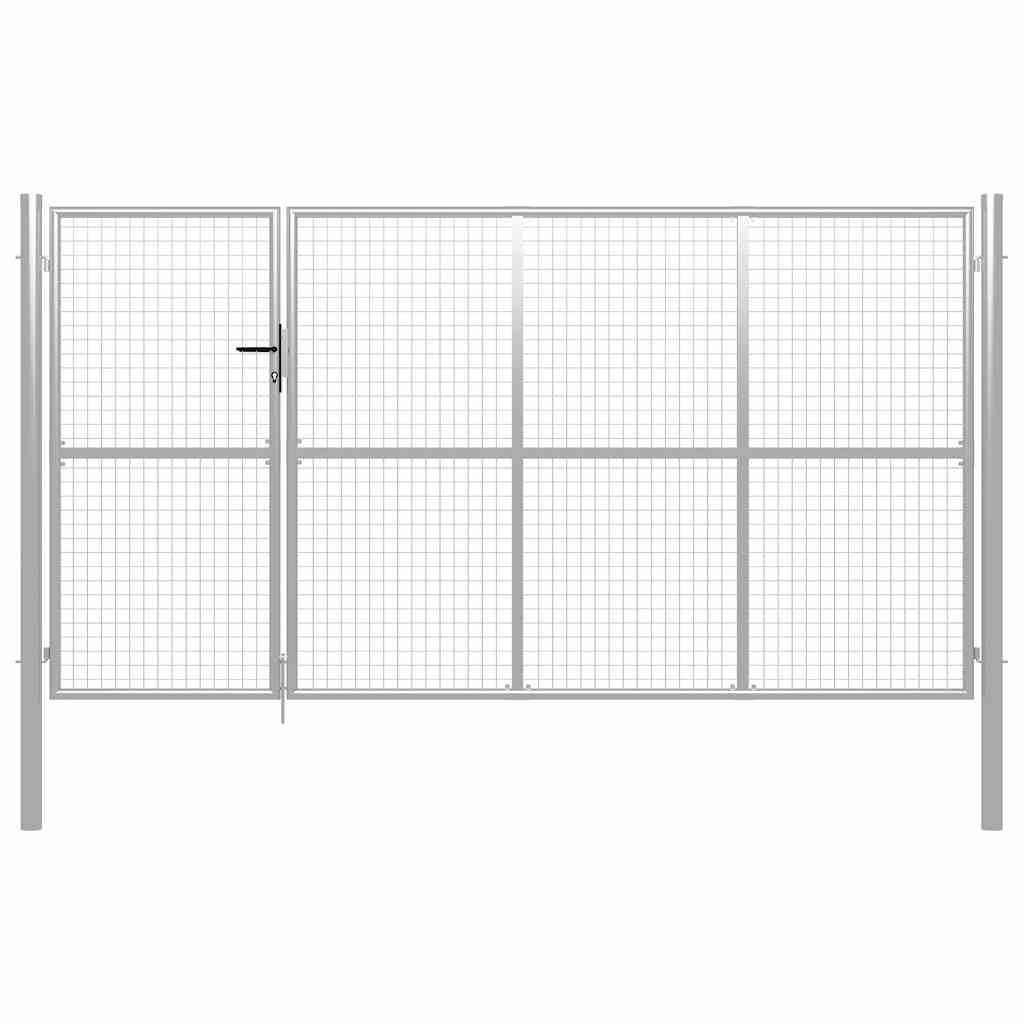 havelåge 350 x 150 cm stål sølvfarvet