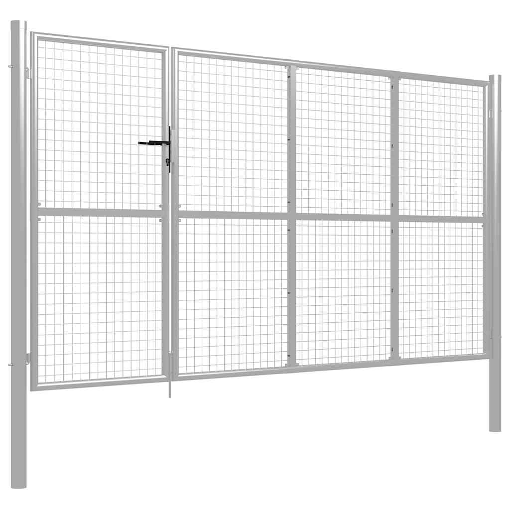 havelåge 350 x 150 cm stål sølvfarvet