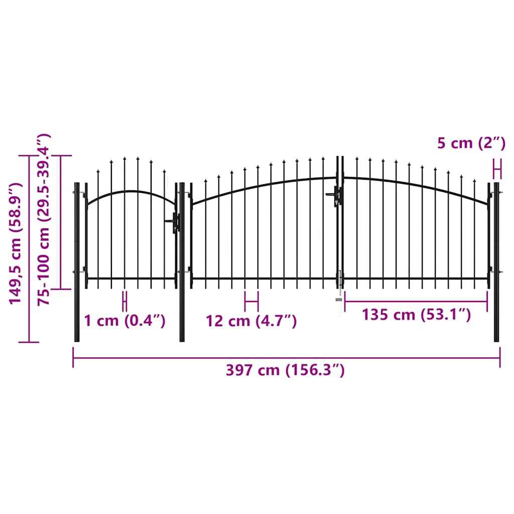 havelåge Woerden stål 1x4 m sort