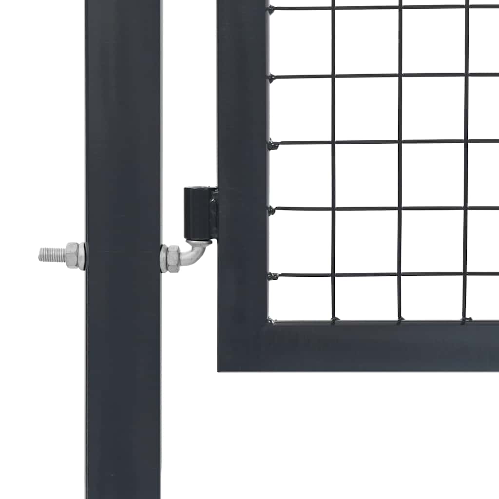 havelåge med stolper stål 350x100 cm antracitgrå