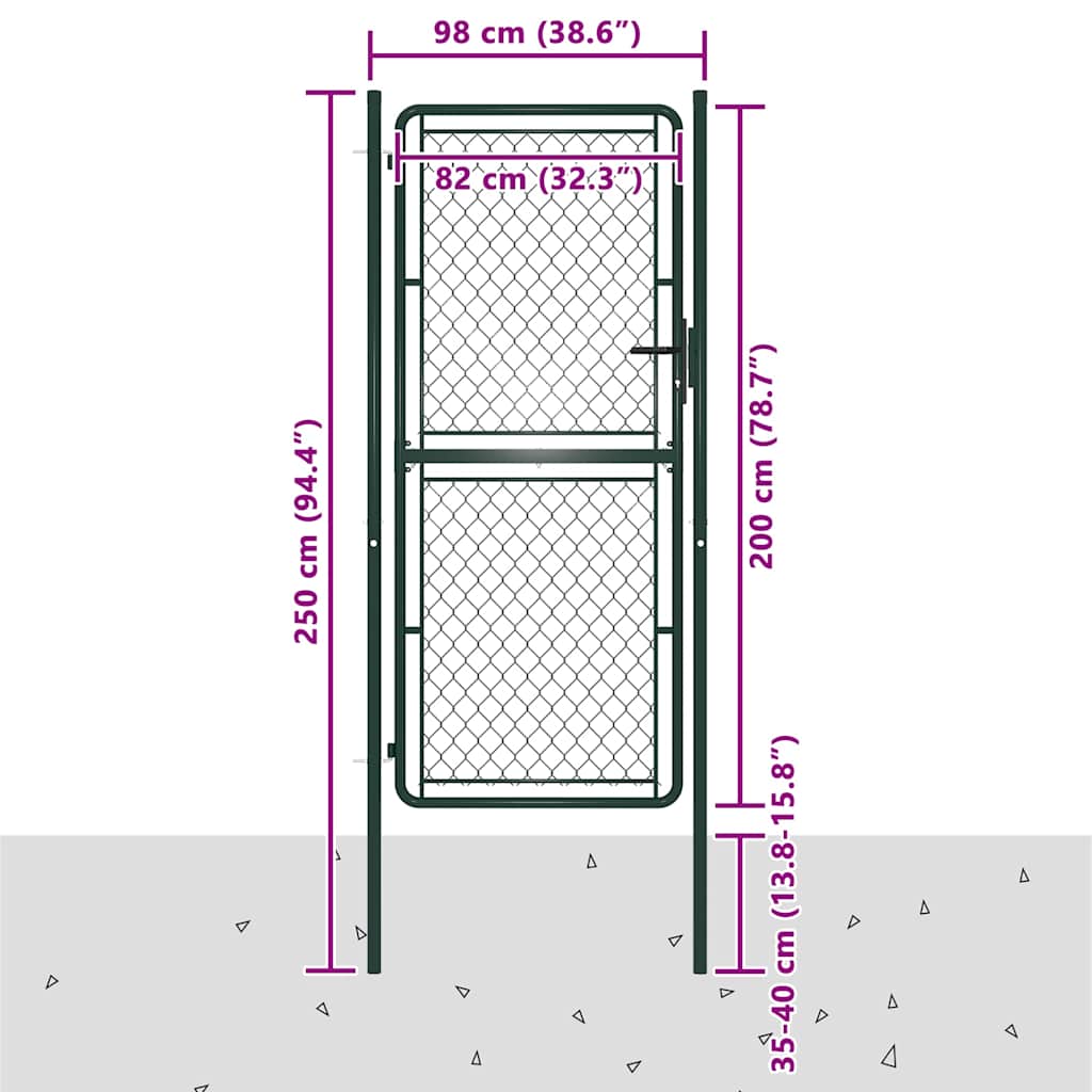 havelåge stål 100x200 cm grøn